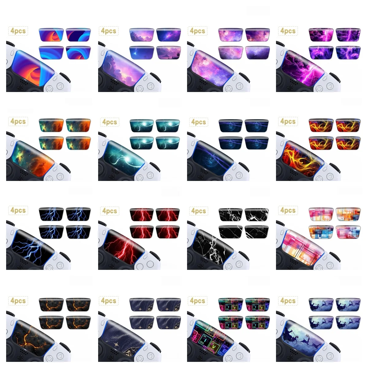 4pcs Set Decal Skin Protective Sticker For PlayStation 5 PS5 Touchpad Stickers Optical drive/Digital version Universal Skins