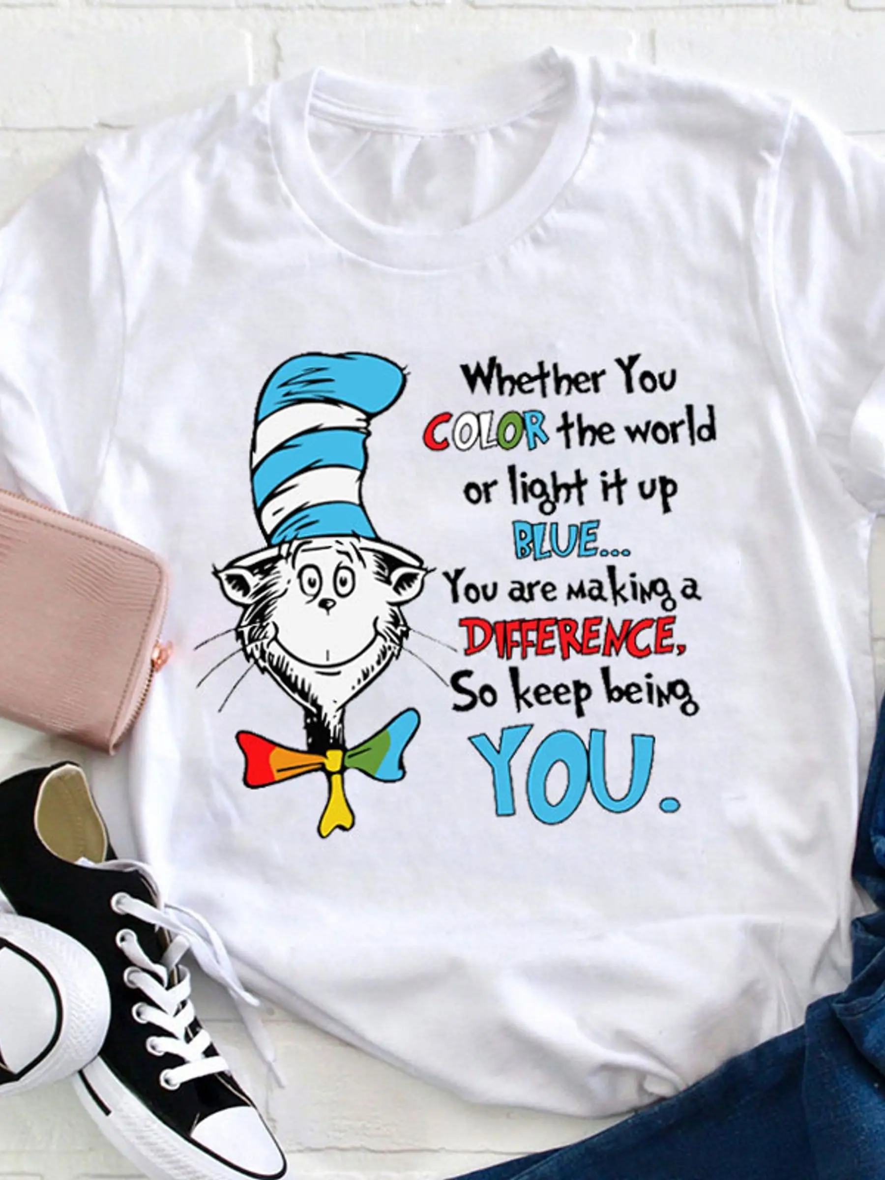 Sie machen einen Unterschied. Lehrer-T-Shirt, lockeres, lässiges Damen-T-Shirt mit Rundhalsausschnitt