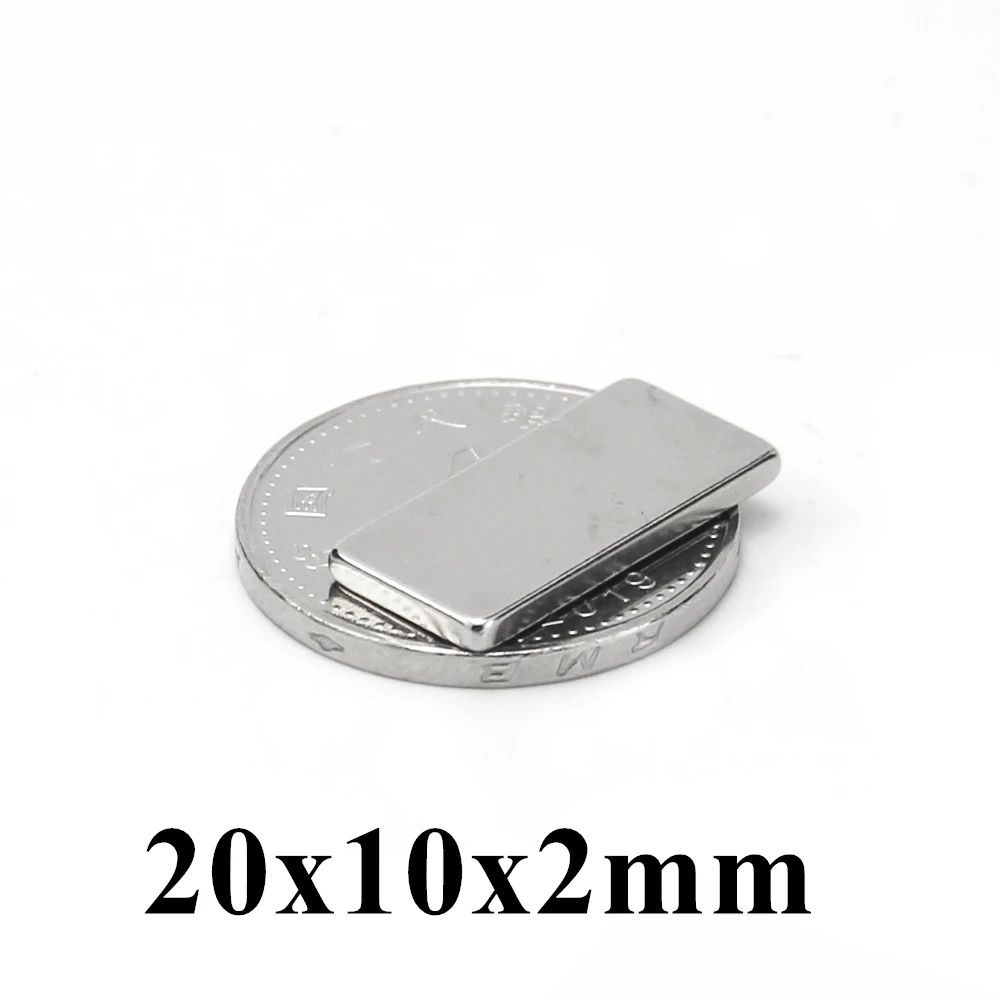 

500pcs 20x10x2mm Super Powerful Strong Rare Earth Block NdFeB Magnet Neodymium N35 Magnets 20*10*2mm