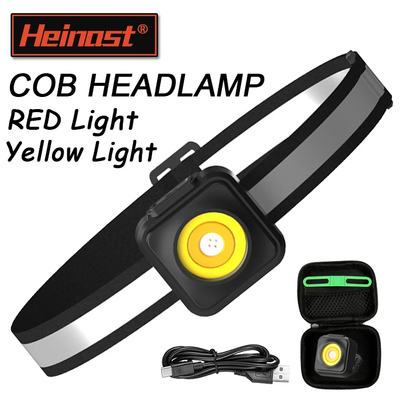 Powerful LED Headlight USB Rechargeable Floodlight Head Torch Outdoor Camping Hiking Night Running Emergency Red Light Headlamp