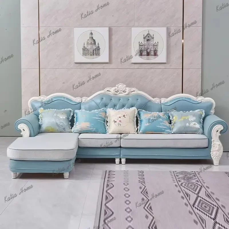 FG Design Large Filler Sofas European Wood White Luxury Lazy Puffs Couch Lounges Salon Modern Canape Salon Bedroom Furniture