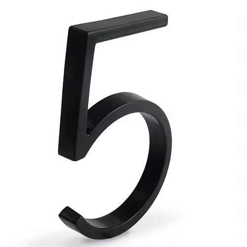 1pc 125mm Floating House Number Outdoor 5 inch Black Zinc Alloy Letter Apartment Door Numbers Mailbox Address Sign #0-9 - Image 10