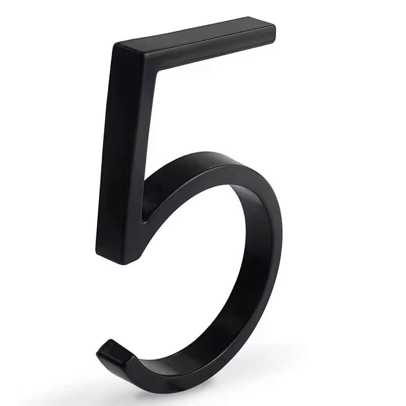 1pc 125mm Floating House Number Outdoor 5 inch Black Zinc Alloy Letter Apartment Door Numbers Mailbox Address Sign #0-9 - Image 10