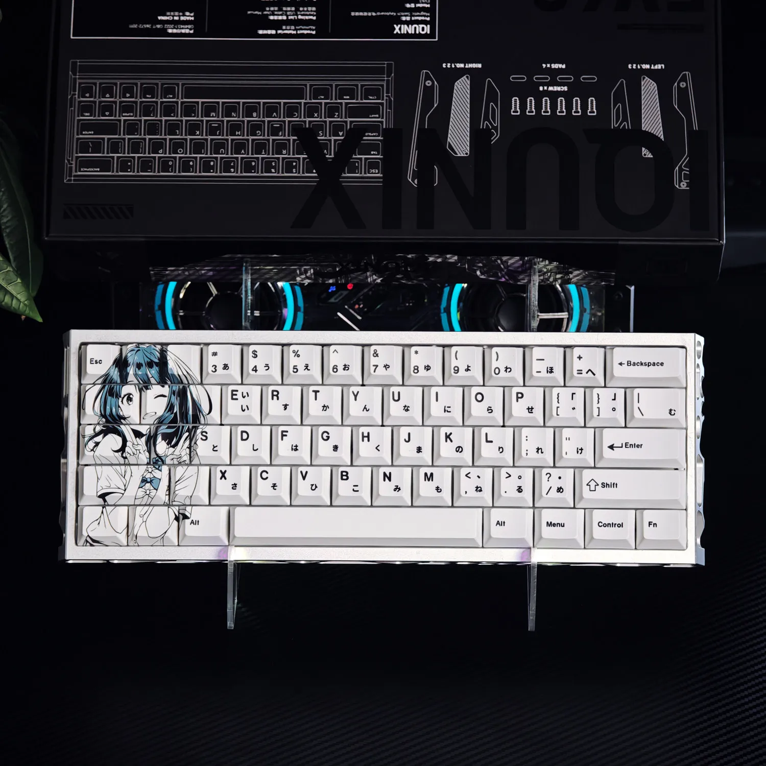 Yanami Anna Anime Keycaps PBT Dye Sublimation Cherry Height for Mechanical keyboard 60 63 64 65 68 75 87 AULA F75 Ajazz Game PC