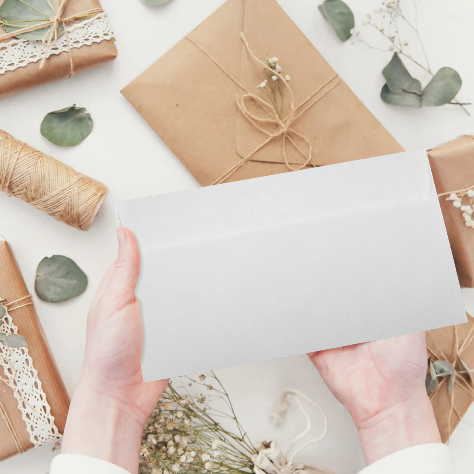 50 pçs envelopes auto selados design branco elegante envelopes de correio tamanho carta convites de correspondência de negócios
