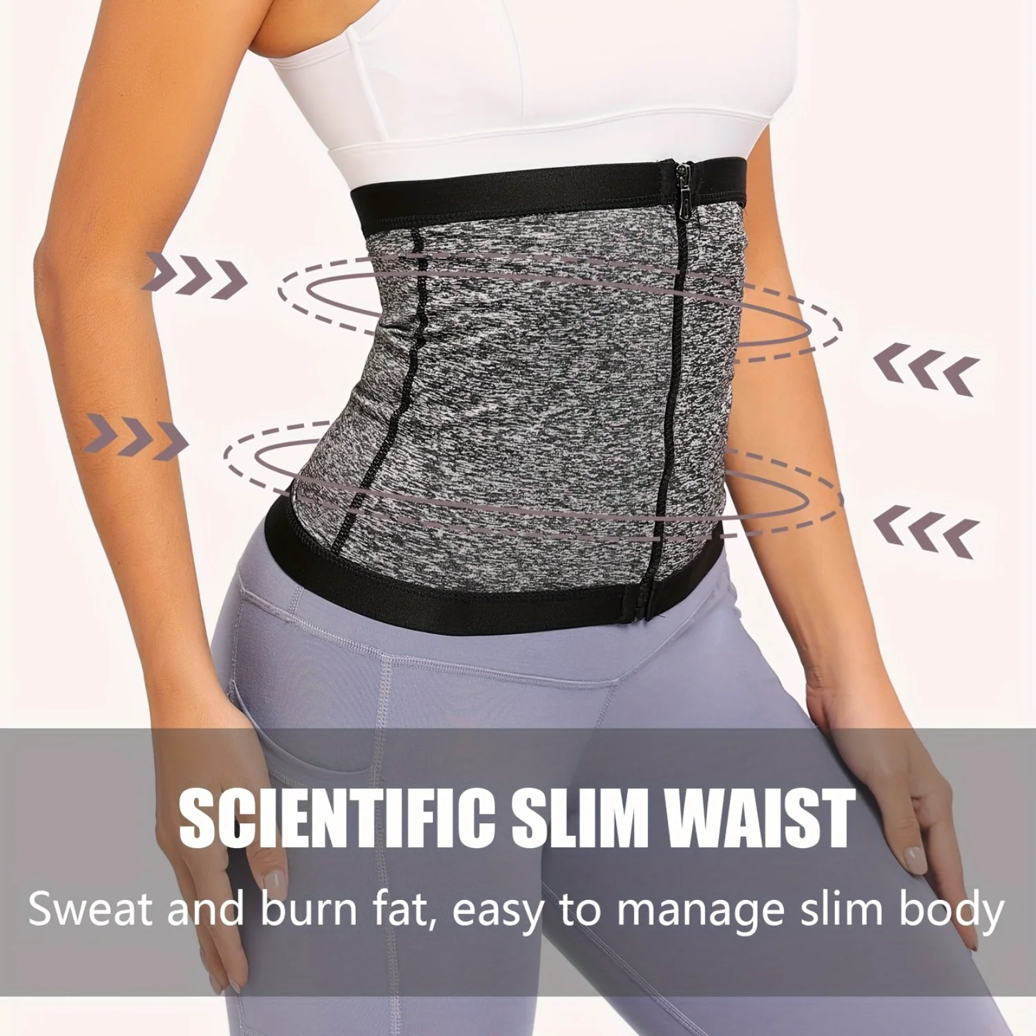 Slimming Waist Trainer with Zip Front and Tummy Control Waistbelt - Achieve Your Ideal Body Shape with Elastic Support for Weigh