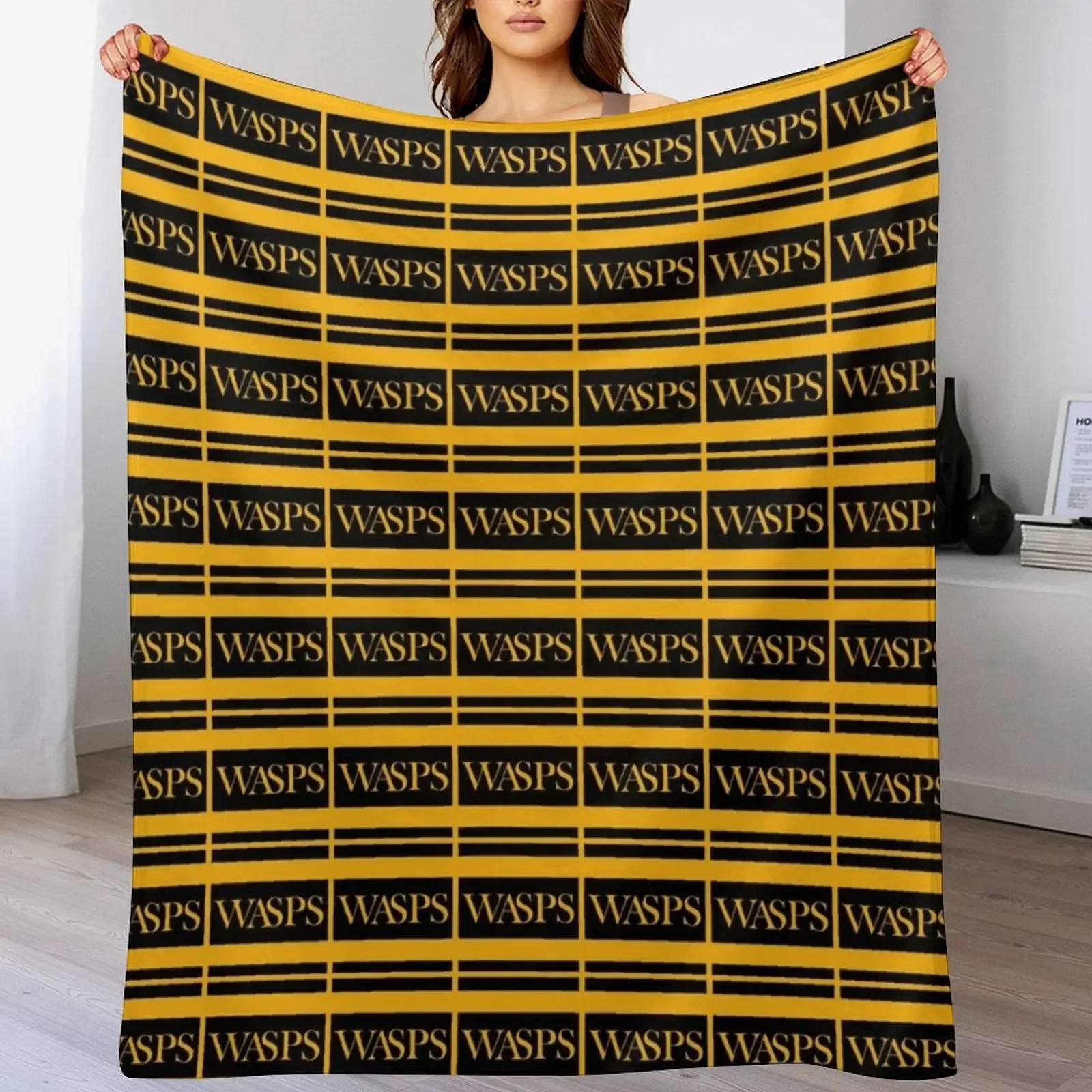 

WASPS RUGBY COLOUR code Throw Blanket Flannel Camping decorative Retros Blankets