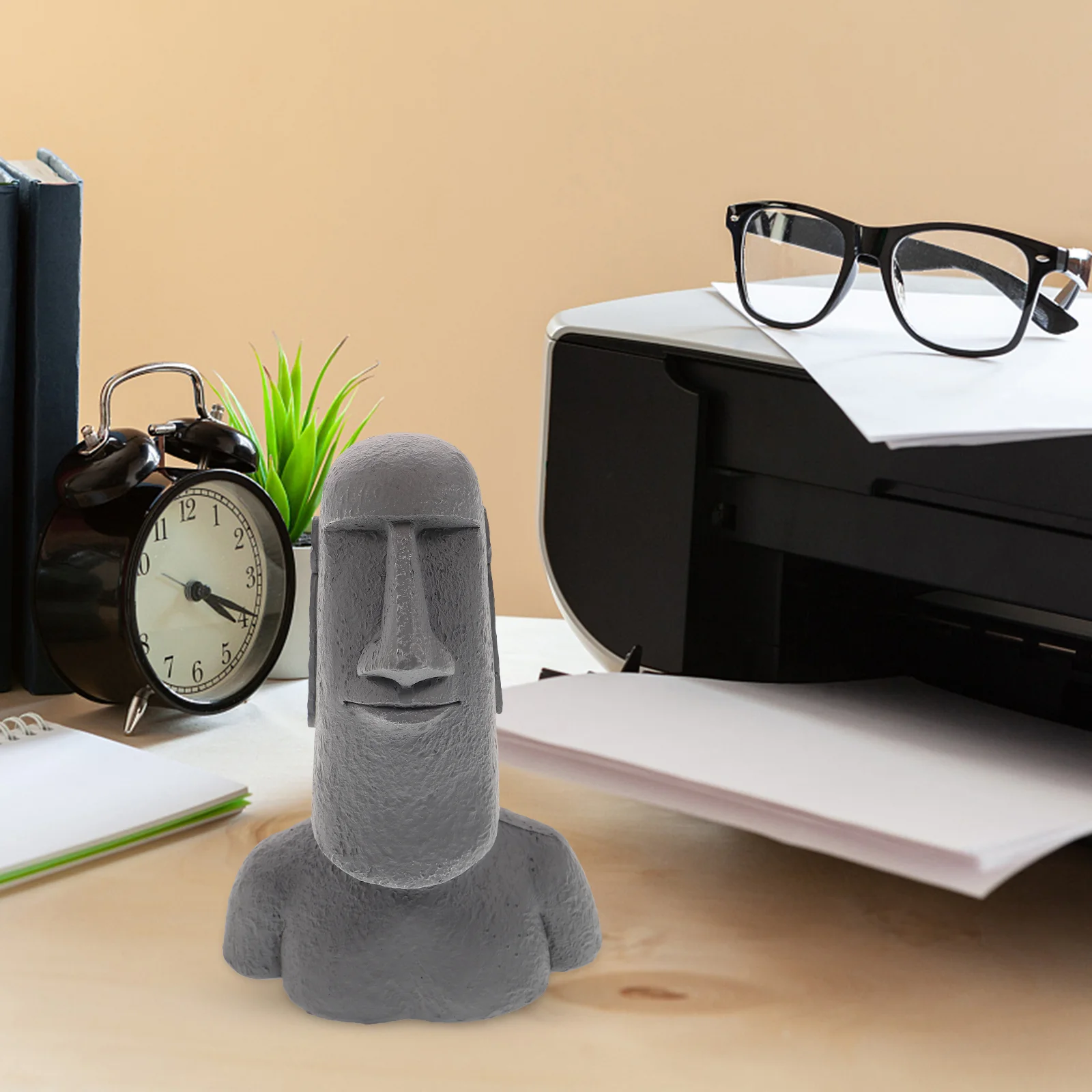อีสเตอร์ตารางตกแต่งรูปปั้นหินเดสก์ท็อป Tiny Moai รูปปั้นห้องนั่งเล่น Figurines