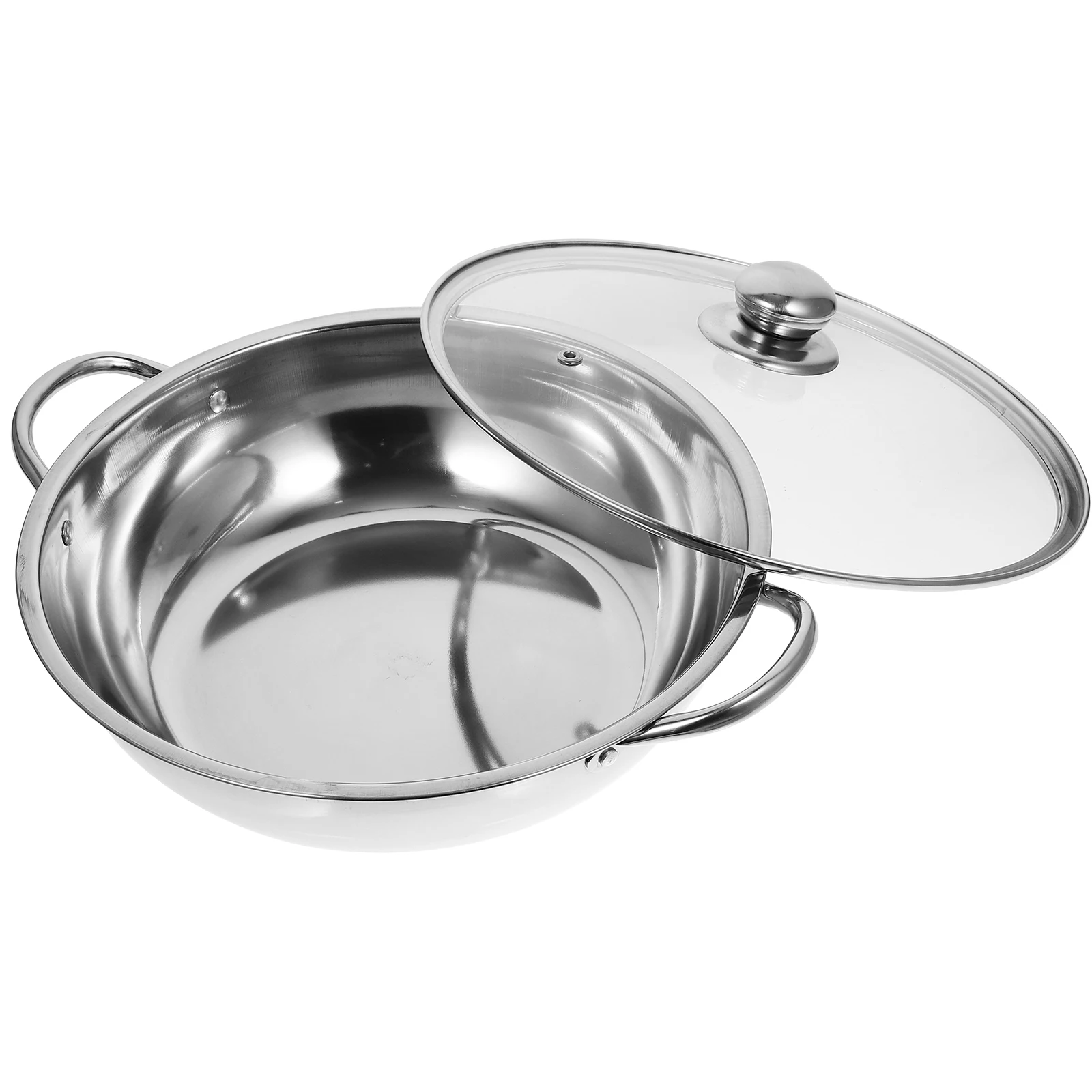 

Stainless Steel Hot Pot Thicken Hot Pot Pan Practical for Family Gatherings Anti-Scalding Non-Slip Easy Clean