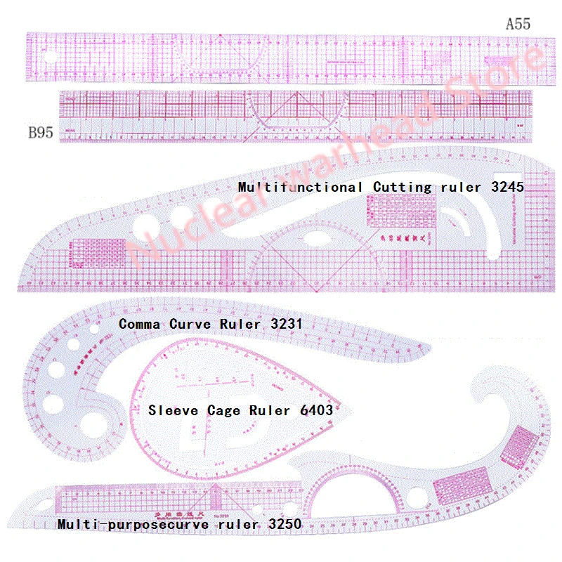 

6/7pc Sewing French Curve Ruler Measure Dressmaking Tailor Drawing Template Craft Tool Set costura sewing machine accessories