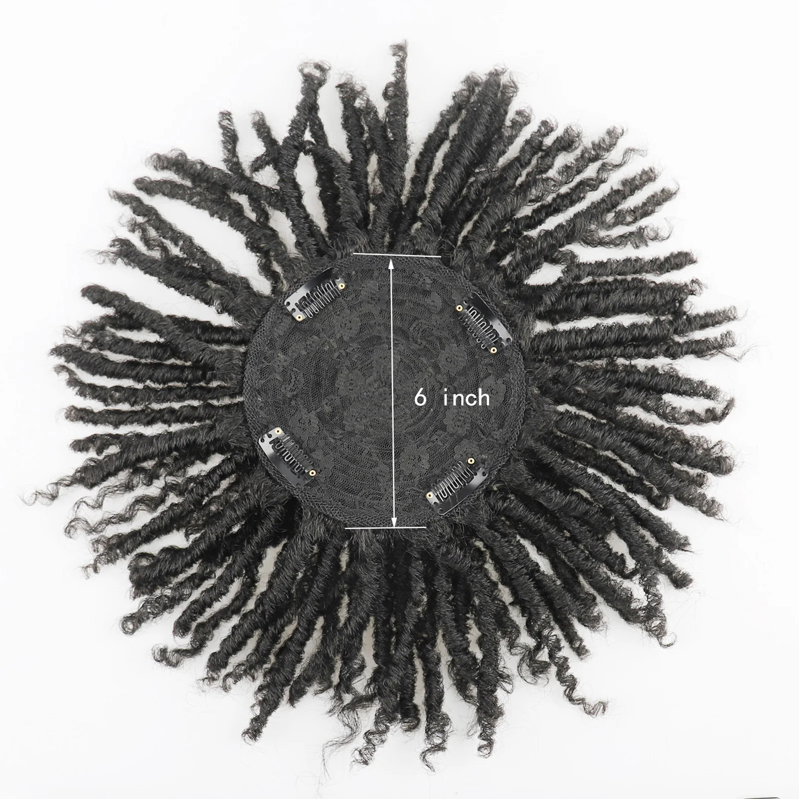 Synthetic Hair Toppers Short Toupee Dreads Wig Braided Dreadlocks Hair Half Wigs Toppers Wiglets Hairpieces for Black Women