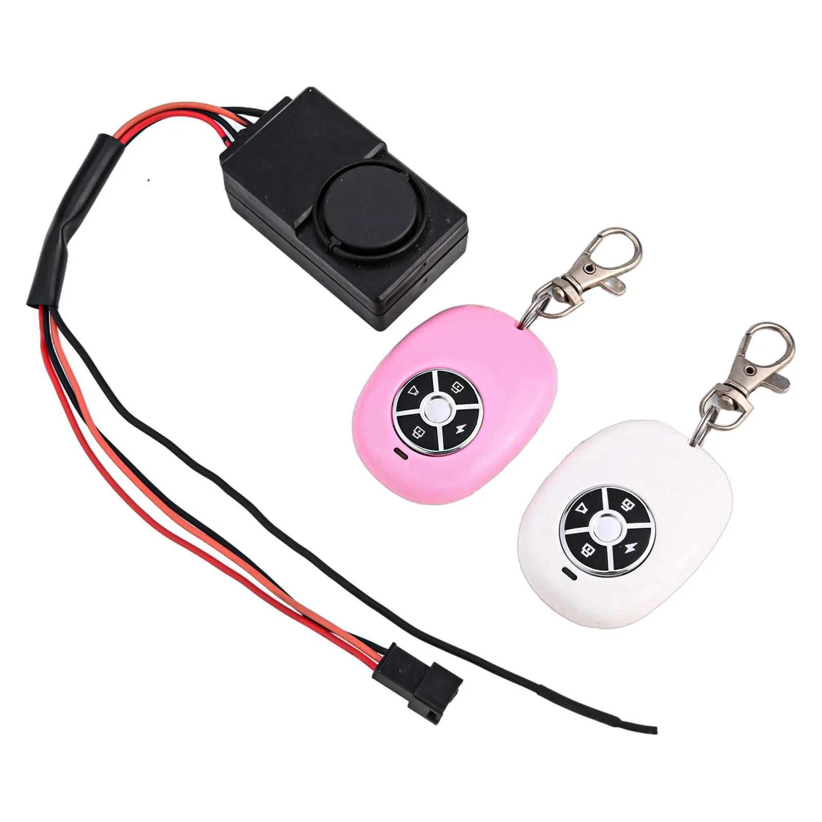 Electric Scooter Anti-Theft Alarm Remote Security 36-48V E-Bike Alarm & Keyless Entry For 2Pcs 4-button Remote Controls 60x35mm