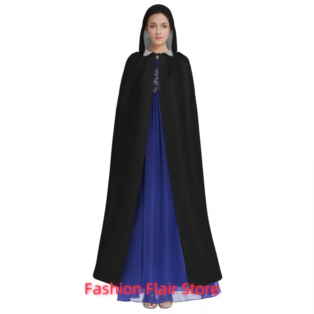 It's A Great Day For Crocheting Long Hooded Cloak Witch Medieval Costume Cosplay Cape HalloweenVampire Adult Unisex - view 2