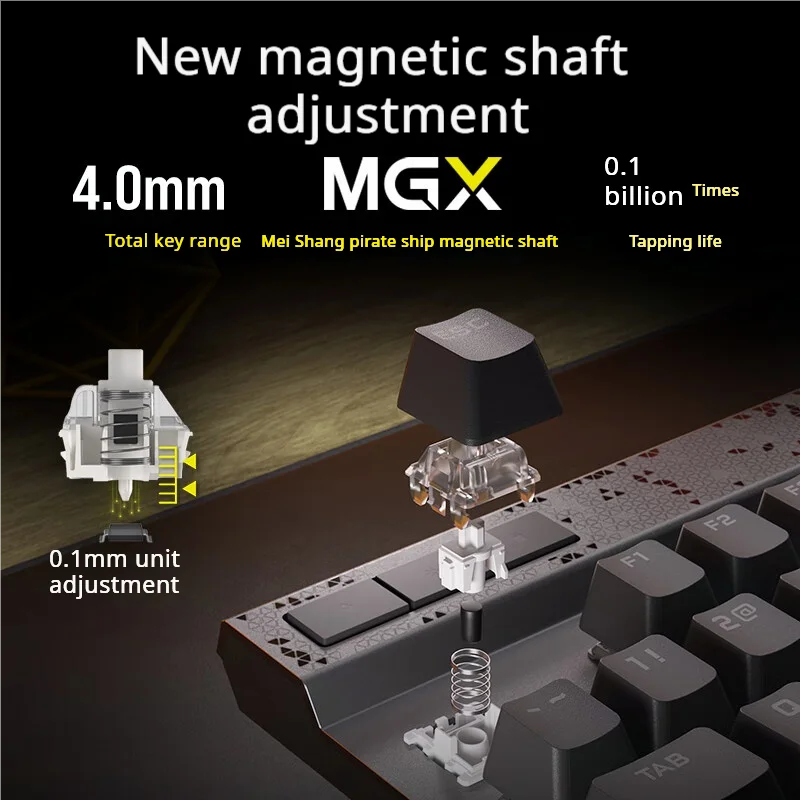 Corsair K70 MAX RGB Magnetic Gaming Keyboard,MGX Hall Effect Sw,0.4-3.6mm Adj Actuation,Rapid Trigger,8000Hz,PBT Keycaps for PC
