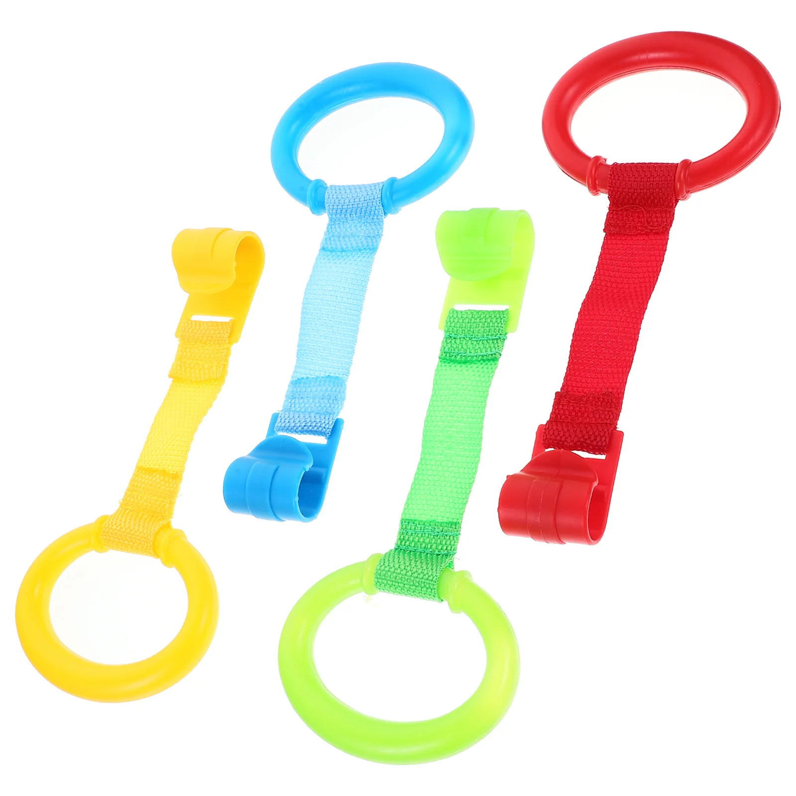 8 pezzi anelli per tirare il culla stand up piccoli strumenti colorati per l'addestramento dei bambini anelli per tirare il culla anelli per le mani del letto