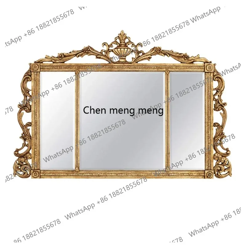 A17 French special-shaped carved dressing mirror, wall-mounted living room, art light luxury decorative mirror, high-end wash mi