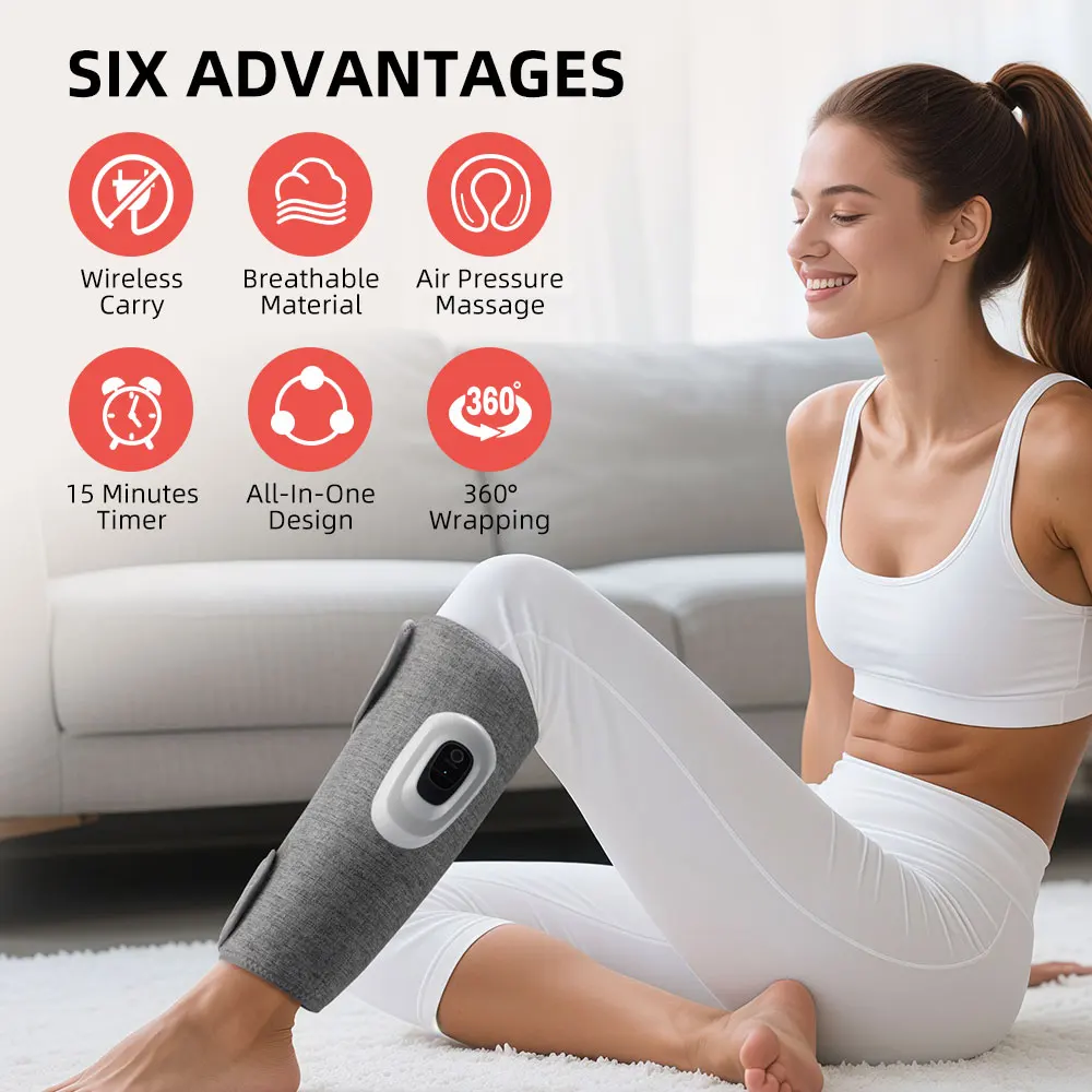

Electric Airbag Calf Massager 3 Modes 360° All Round Heated Massage Device Promote Blood Circulation Foot Leg Fatigue Relieve