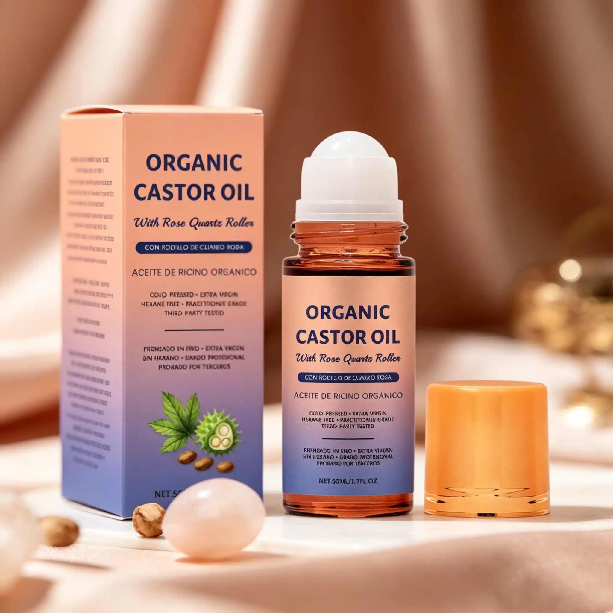 Castor Oil Body Moisturizing Essence Baller Lastign Aroma Helping Sleeping Cozy Comfort Travel Bottle Daily Skin Hydrating Oils