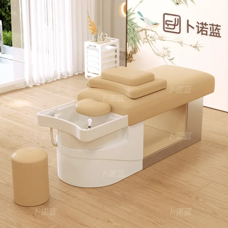 Thickened Steel Frame Shampoo Bed for Hair Beauty Spa Massage Treatment Chair Professional Barber Shop Equipment