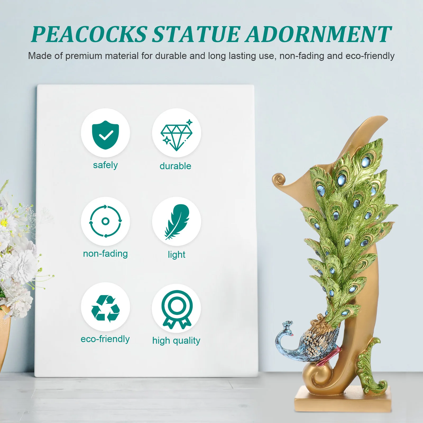 

1Pcs Premium Peacock Resin Vase Creative Design Home Office Decoration Use Desktop Art Vases Creative Flower Vases