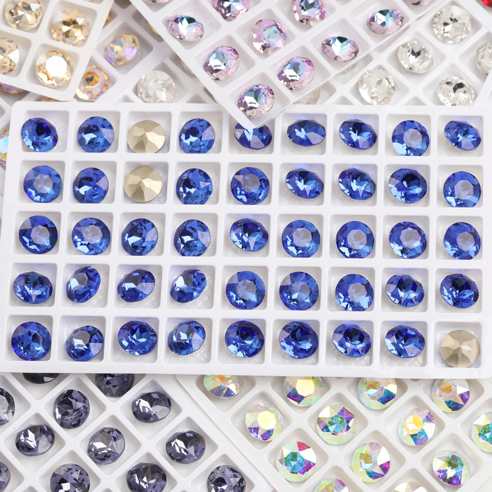 10mm Round Nail Charms Glass Rhinestones For Jewelry Making Pointback Loose Diamond Gems Crystal Stone for Nails Decoration