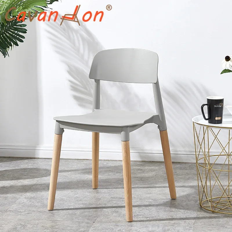 Modern Salon Wooden Dining Chair Nordic Plastic Dining Room Chair Cafe Conference Minimalist Sillas Para Comedor Furniture