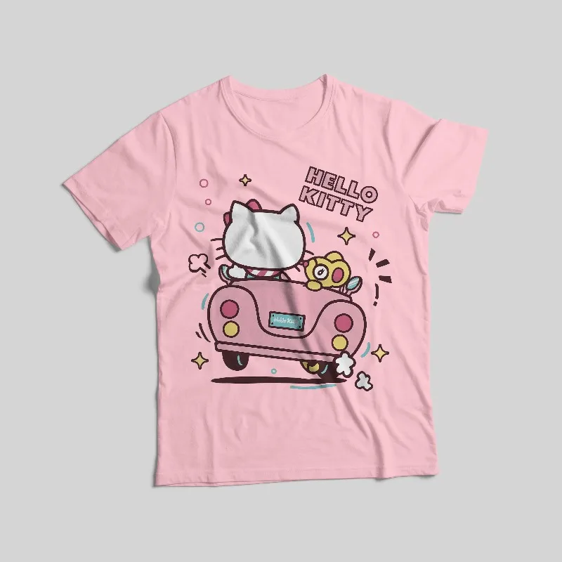 تيشيرتات مطبوعة من سلسلة سانريو، قطن 100%، متوفرة بـ 8 ألوان، النمط الأساسي الأكثر مبيعًا ملابس الأم وأنا/النسائية