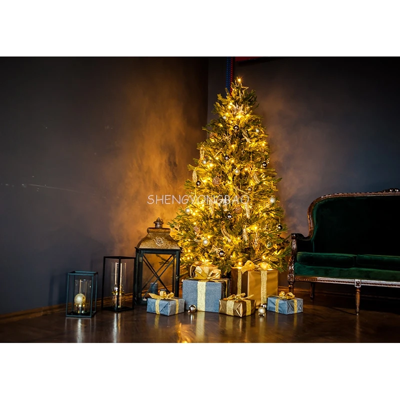 Christmas Backdrops Fireplace Tree Winter Interior Baby Portrait Photography Background For Photo Studio Photophone DHY-02