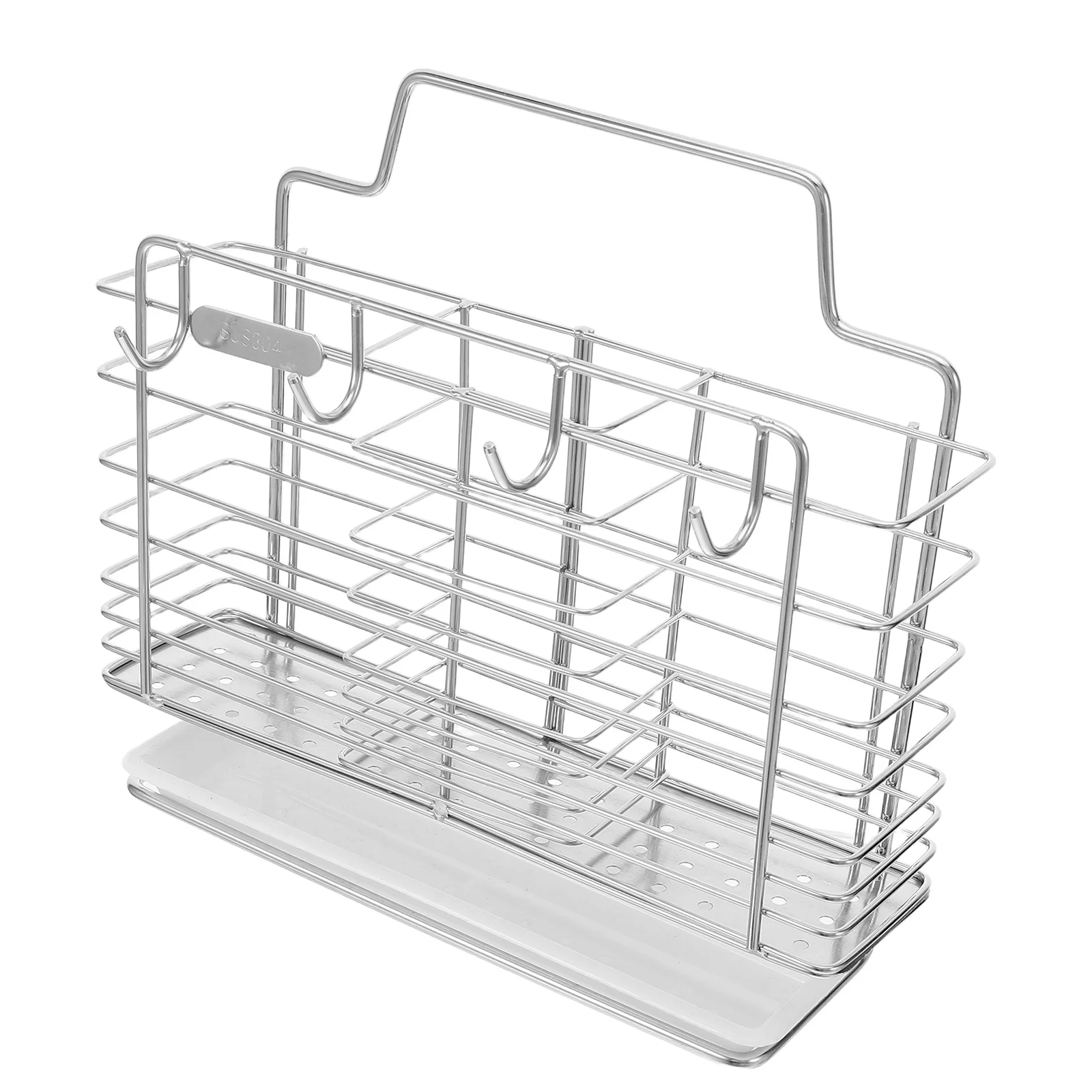 

Stainless Steel Kitchen Utensil Organizer Countertop Chopsticks Holder Stand Cutlery Drying Rack Silverware Storage Space Saving