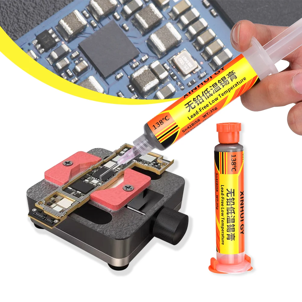 Low temperature lead-free environmentally friendly solder paste with a melting point of 138 solder paste needle tube for repairi