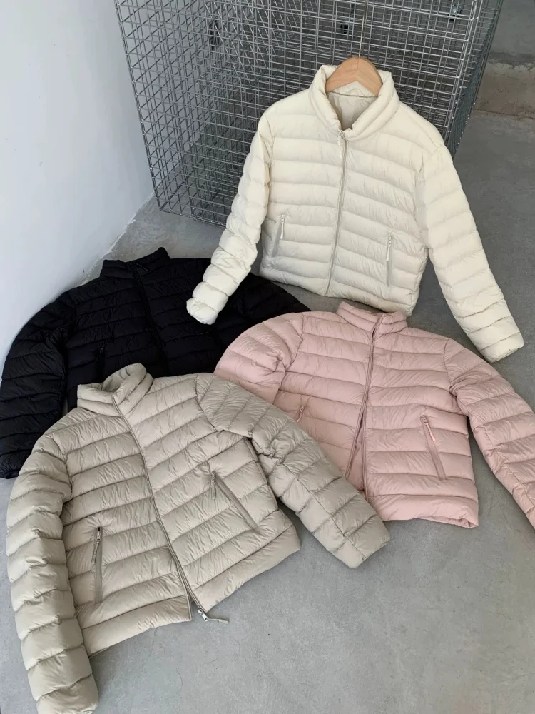 90% White Duck Down Women Lightweight Quilted Puffer Jacket 2026 New Arrivals Female Korean Casual Stand Collar Winter Outerwear