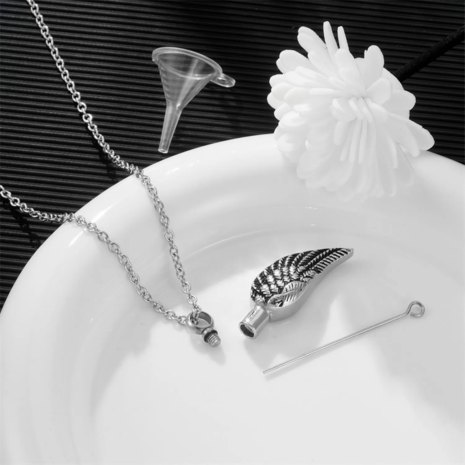 Cremation Necklace - Stainless Steel Ashes Pendant for Human Ash, Memorial Urn Jewelry Keepsake