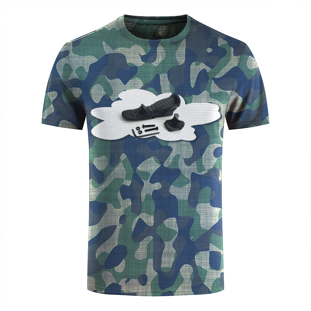 Children's quick-drying breathable T-shirt Marine camo tactical airsoft game T-shirt Heat transfer process for front hand