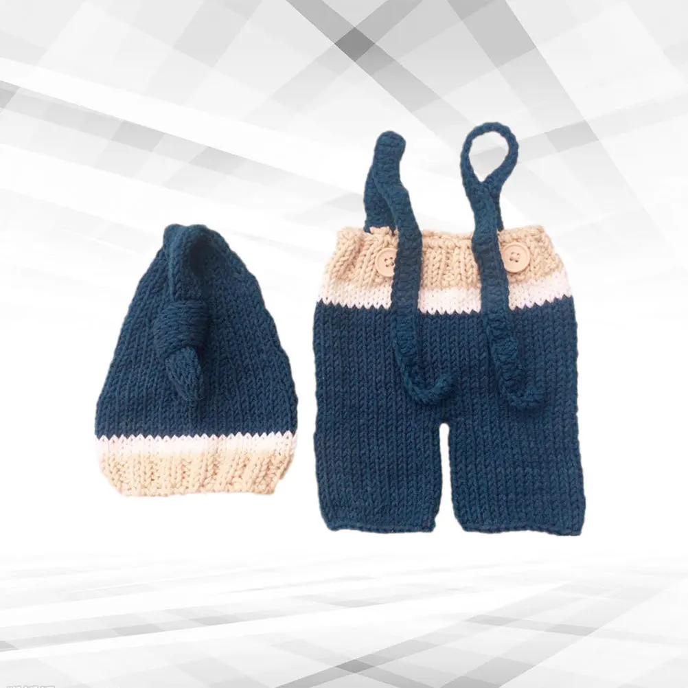 

Adorable Baby Knitted Outfits Newborn Clothes Set Perfect Gift for Infant Families with Hat 0-3 Months Baby Photo Props