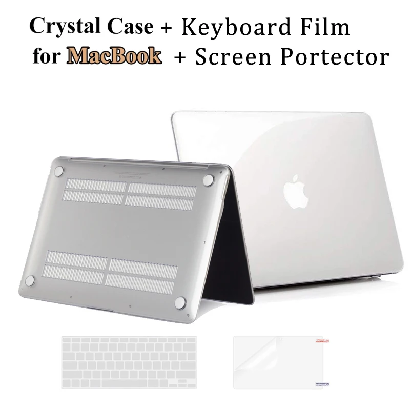 Crystal Clear Hard Shell Case&Keyboard Cover&Screen Protector Compatible With MacBook Pro 15 Inch 2015 2014 2013 2012 A1398