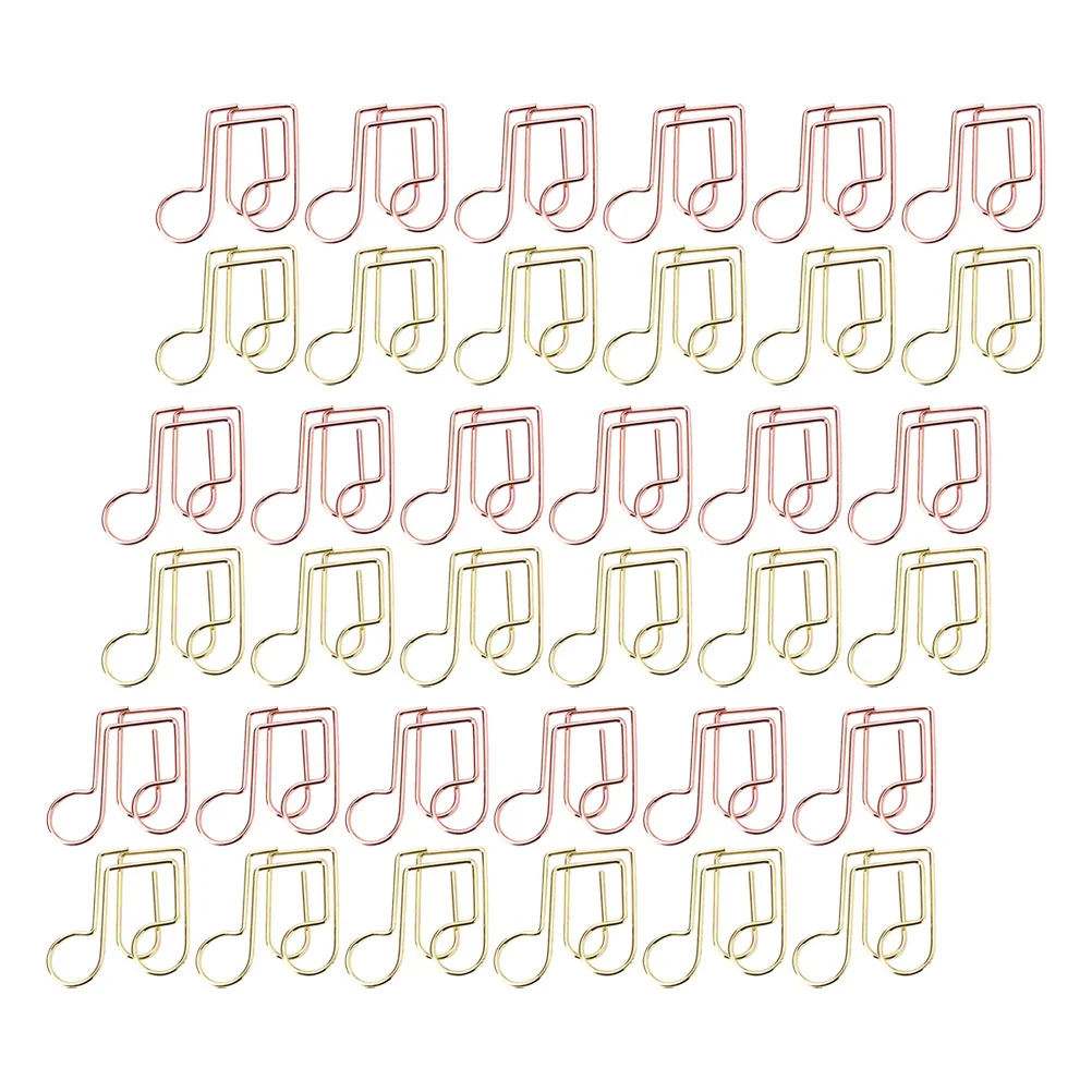 40 Pcs Moon Note Paperclip Clips Music Paperclips Colorful Metal Marking for Office