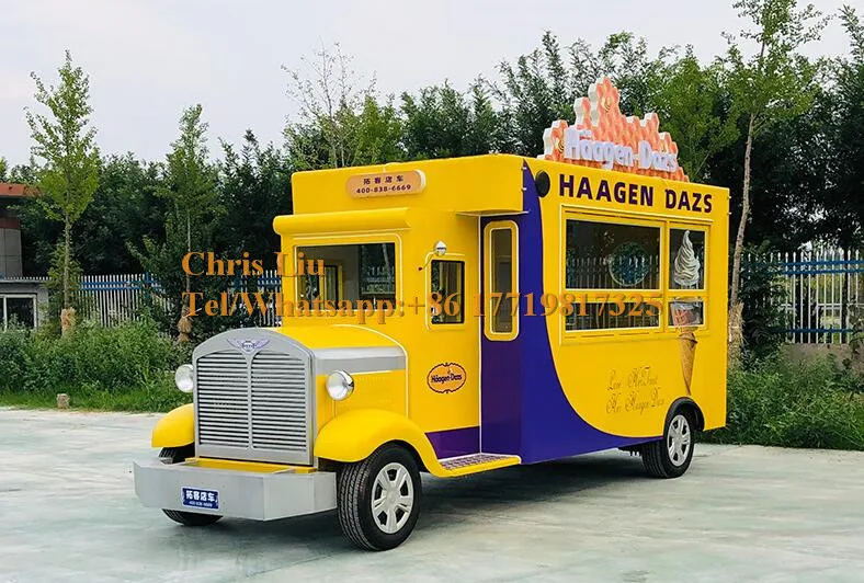 Carrinhos de comida móveis/reboque/caminhão de sorvete/carros de lanche com equipamento personalizado Carrinho de comida