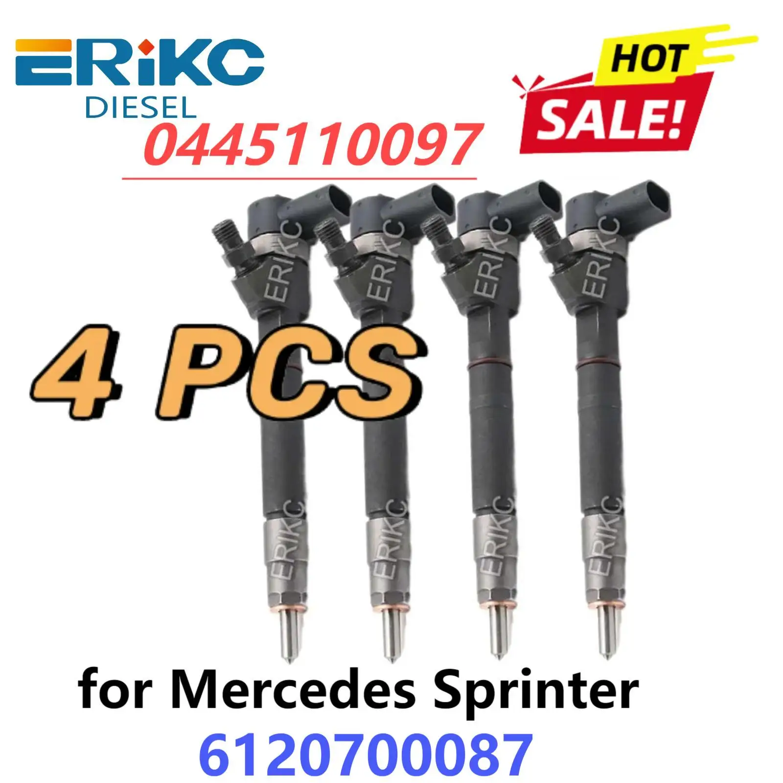 4 PCS 0445110097 Common Rail Injector 0 445 110 097 Diesel Injection 0445 110 097 For Mercedes Sprinter 6120700087