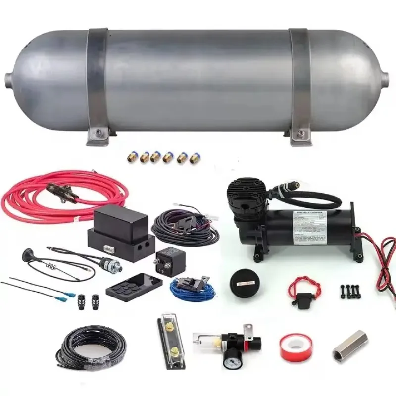 Universal Air Ride Suspension Kit with Air Tank, Air Compressor ,Fuse,Electronic Controller System