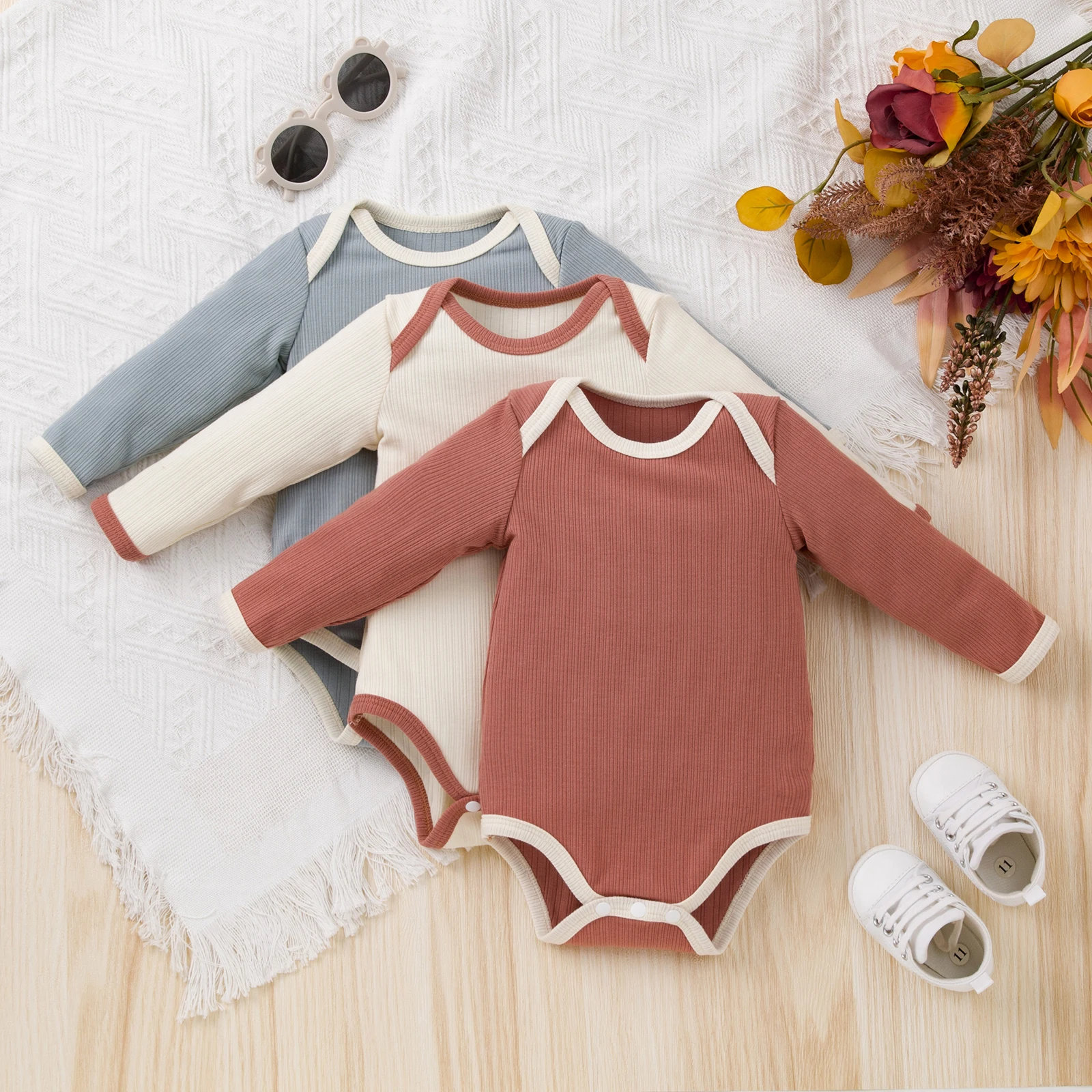 Newborn Baby Girls Boys Romper Onesies Clothes Babany bebe Infant Toddler Casual Soft Long Sleeve Romper Jumpsuit Tops 0-3 Years