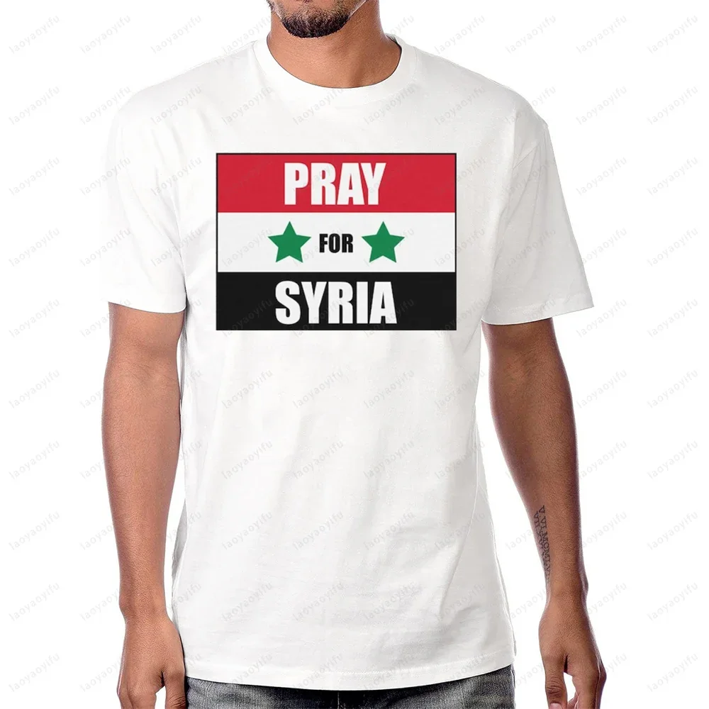 Syria Freedom Flag Graphic Printed Casual Fashion Tshirt Harajuku Streetwear Hip Hop Loose Man T Shirt Summer Unisex T-shirt