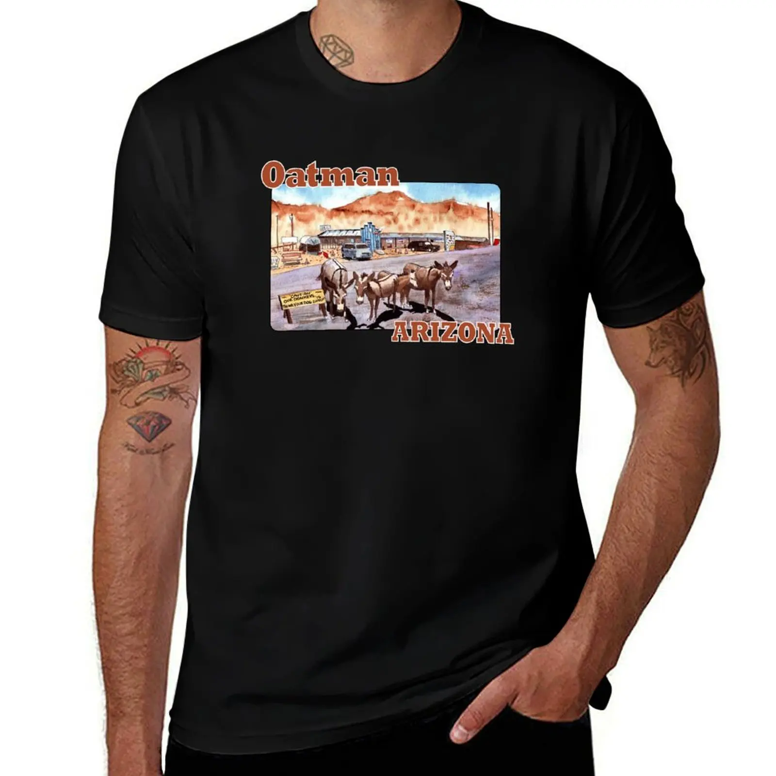 Camiseta Donkeys of Oatman, Arizona, paquete de camisetas de algodón con estampados, Camiseta de algodón para hombre