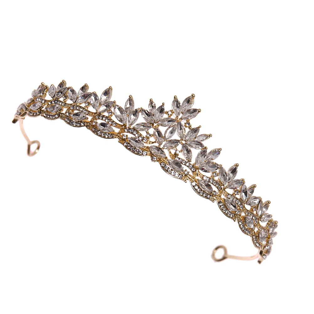 

Rhinestone Leaf Crown Headwear Decoration Luxury Hair Jewelry Romantic Headpiece Wedding Tiara Zinc Alloy Party Bridal Headdress