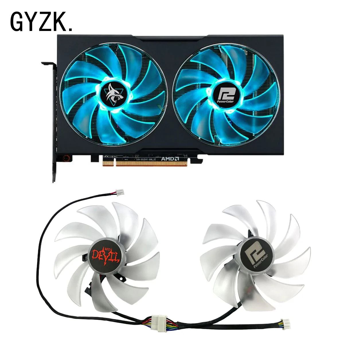 New For POWERCOLOR Radeon RX7600 7600XT 7650 Hellhound Graphics Card Replacement Fan FD10015H12D