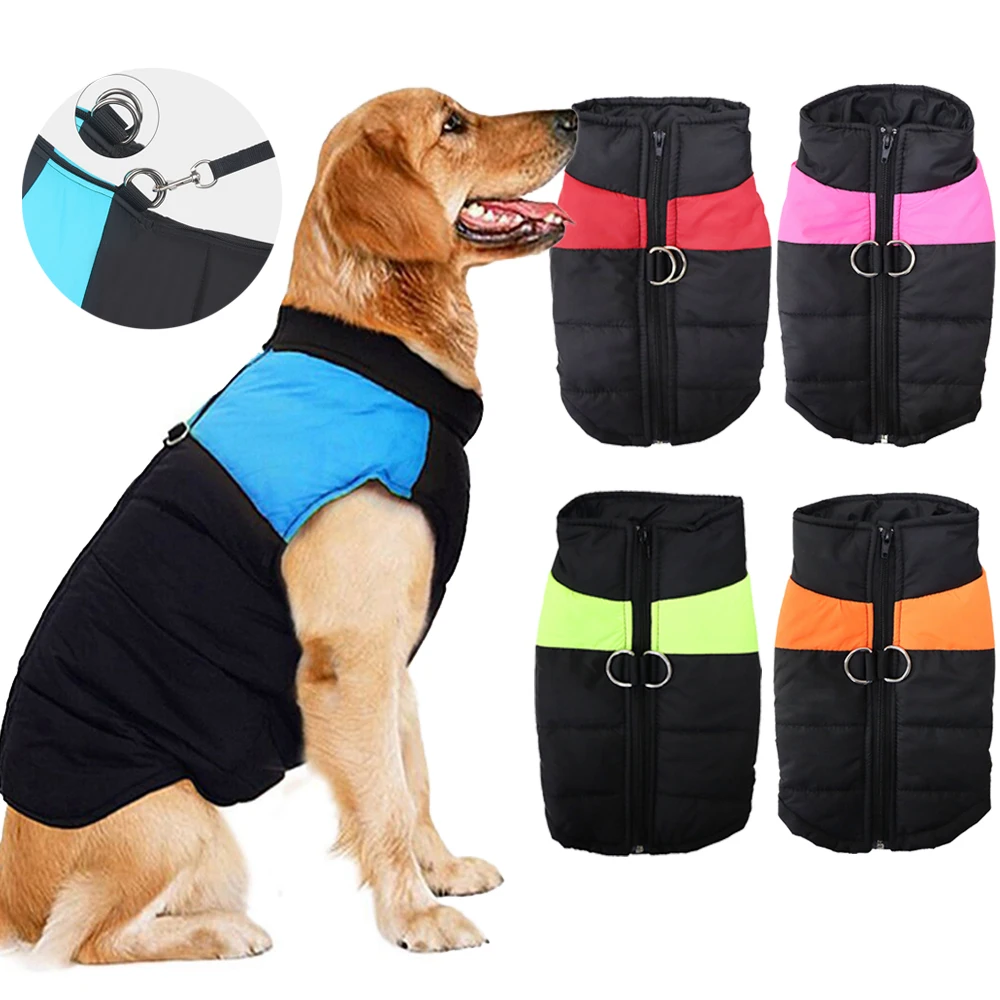 

Waterproof Pet Dog Jacket Winter Warm Big Dog Clothes Pet Padded Puppy Vest Zipper Jacket Coat For Small Medium Large Dogs