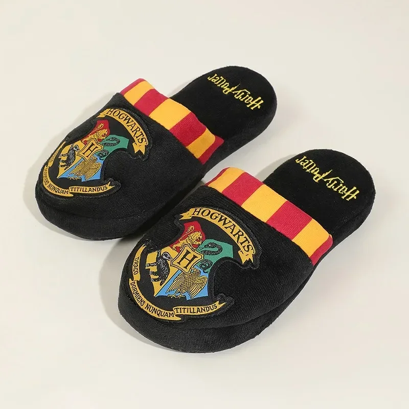 Harry Potter Warm Slippers Men Women Hogwarts Home Cotton Shoes Cartoon Velvet Indoor Soft Non-slip Winter Slippers
