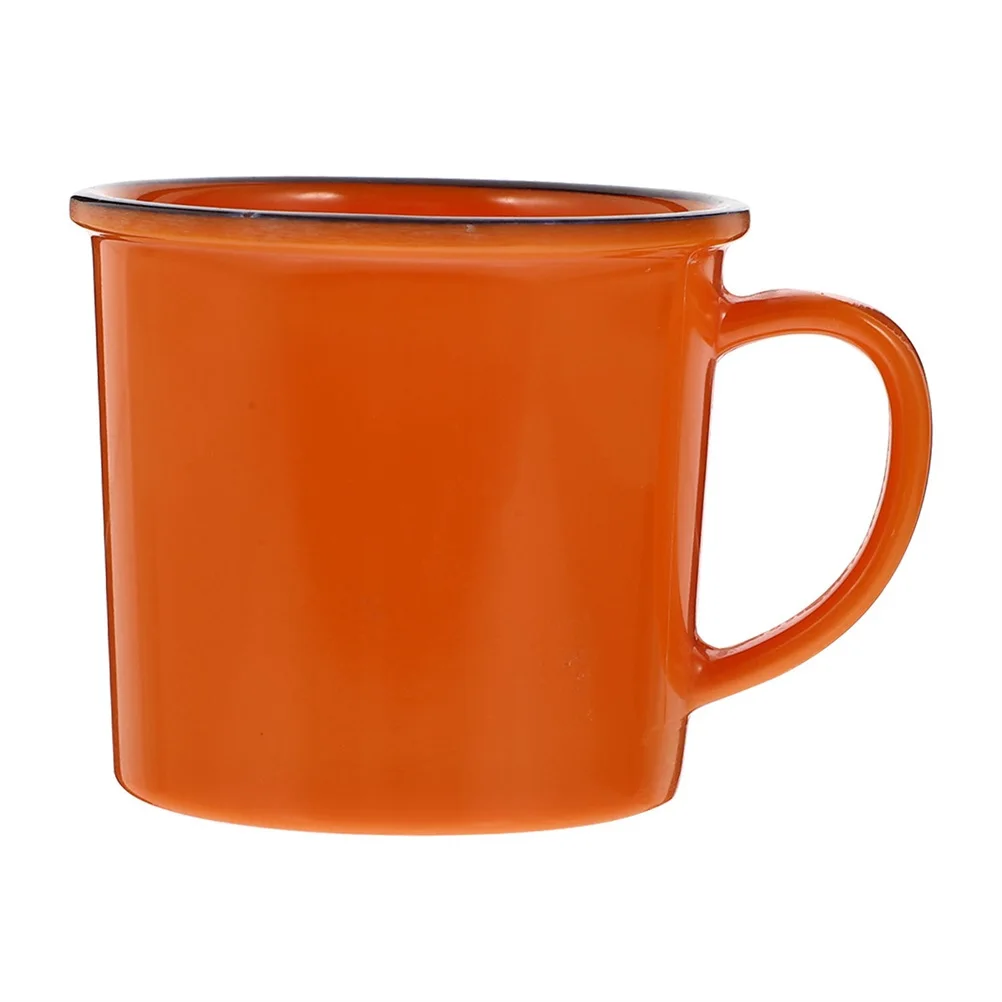

2Pcs Vintage Style Enamel Look Tea Mugs Household Water Cups for Coffee Tea Juice Portable Heat Resistant Drinkware Storage