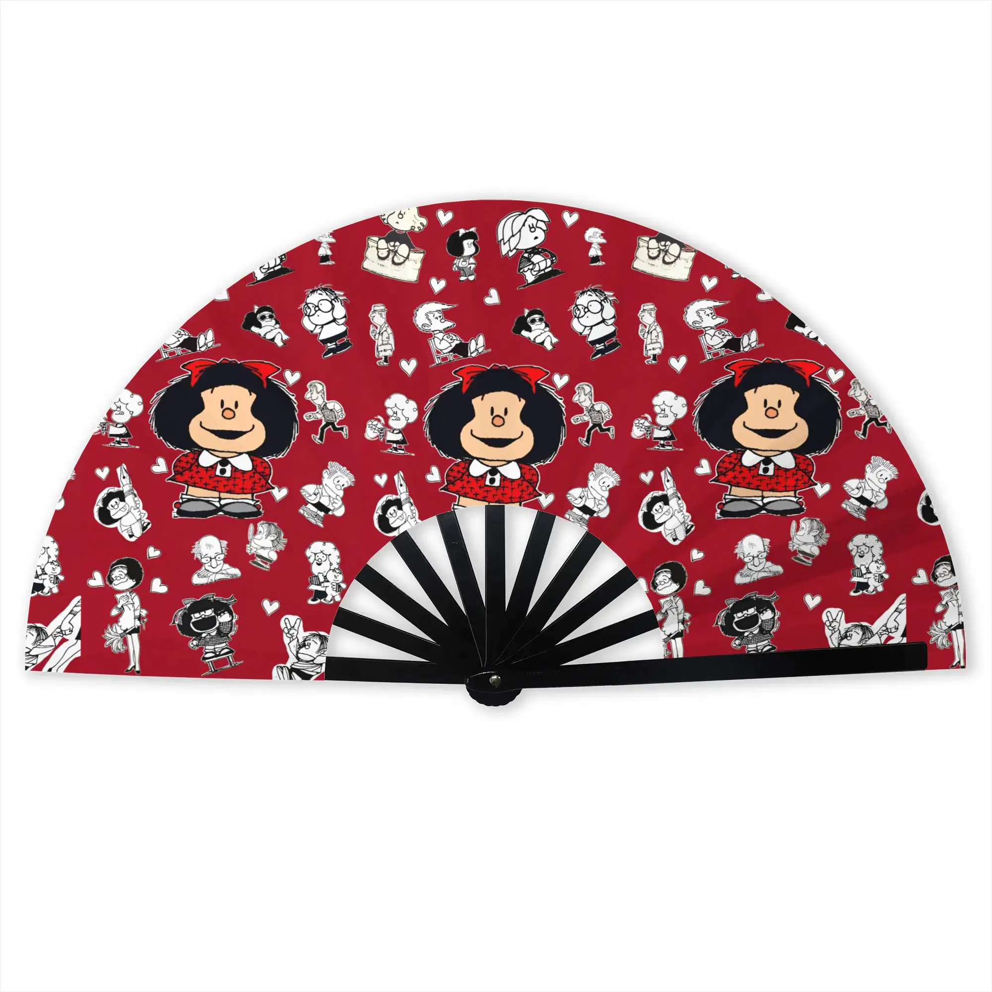 Custom M-Mafaldas Manga Comics Hand Fan Promotional Gift Wedding Comics Durable Folding Fans Unique Bulk Pack Fan