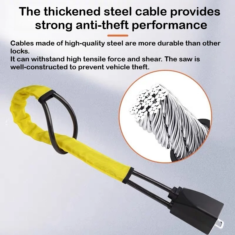 Universal Antitheft Device for Car Steering Wheel Lock with Seat Belt Buckles with 3 Keys Anti Theft for Truck SUV Van RV Safety