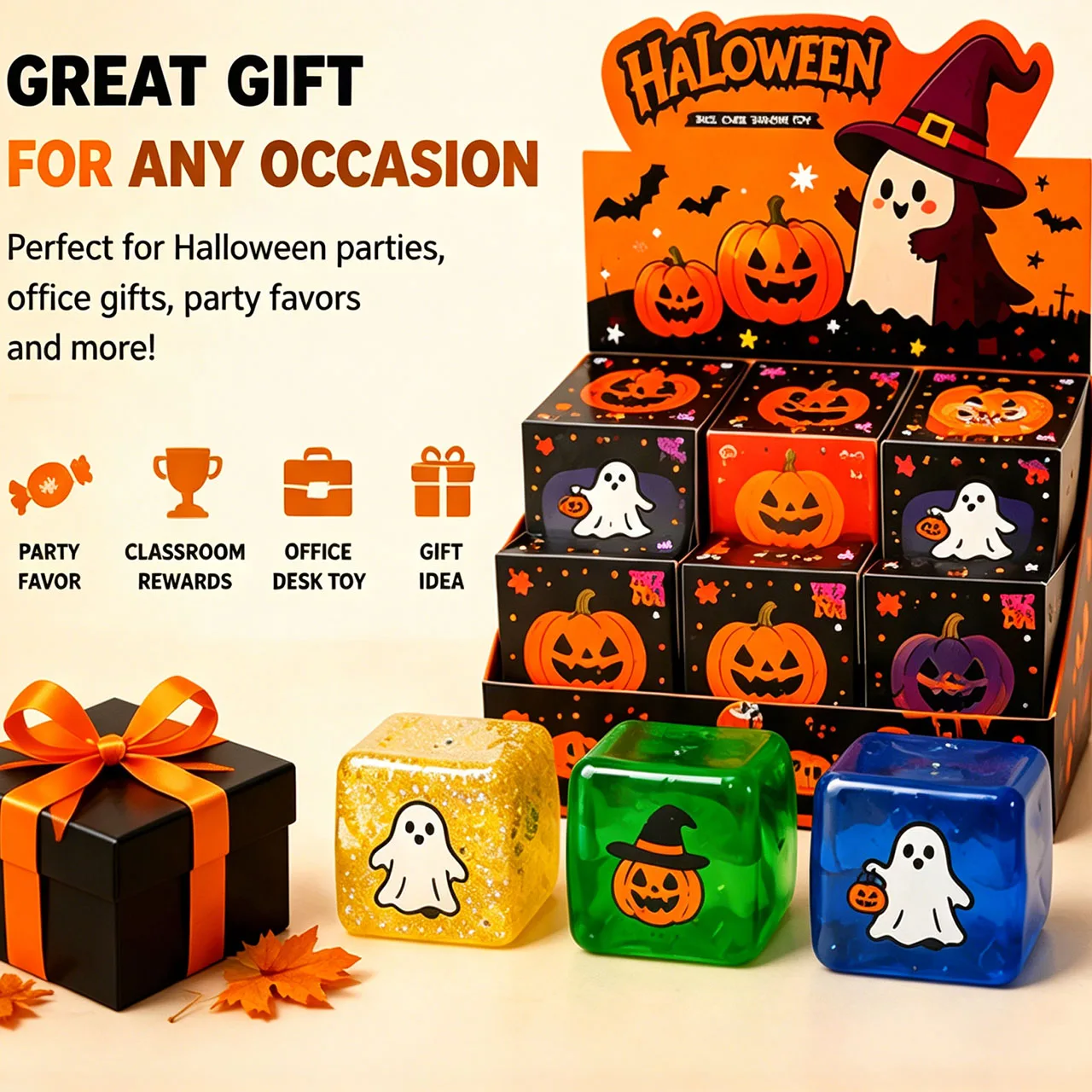 Cute Office Desk Accessories Spooky Ghost Ice Cube Squishy Slow Rising Gadget Funny Halloween Gag Gift Event Party Favors view 3